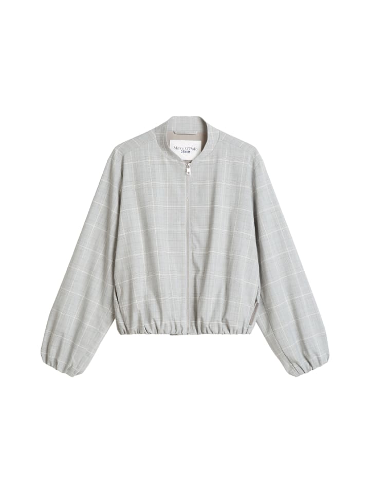 Karierter Bubble-Blouson regular in Light Grey