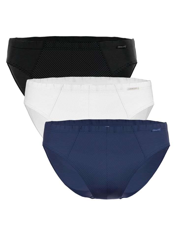 Slip 3er Pack in Weiß/Dunkelblau/Schwarz