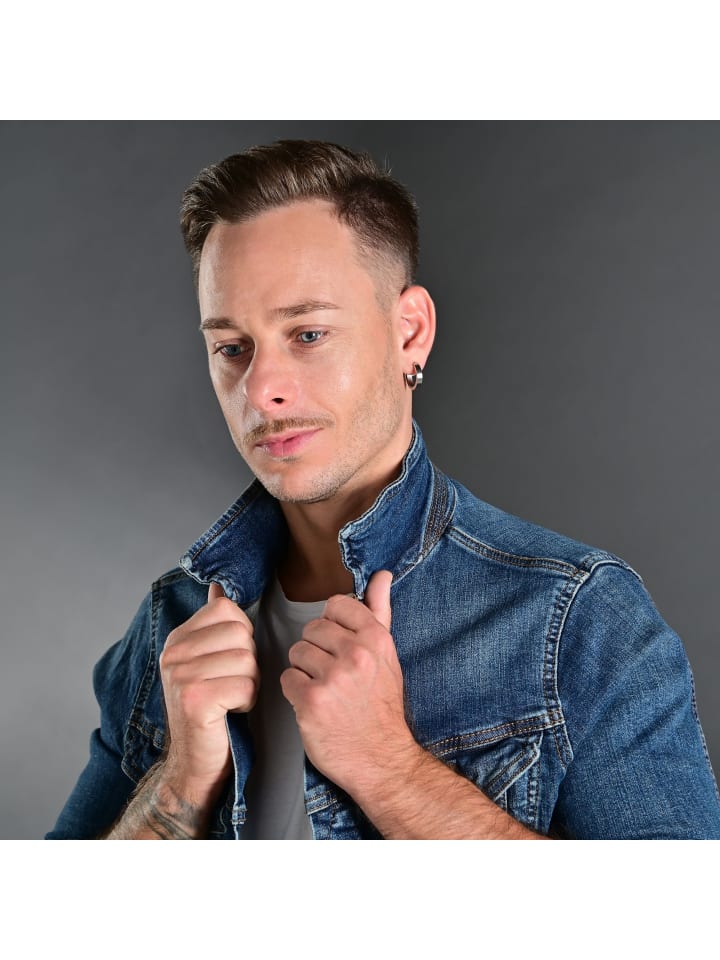 Damen Ohrringe – Klappcreole aus Edelstahl in silber