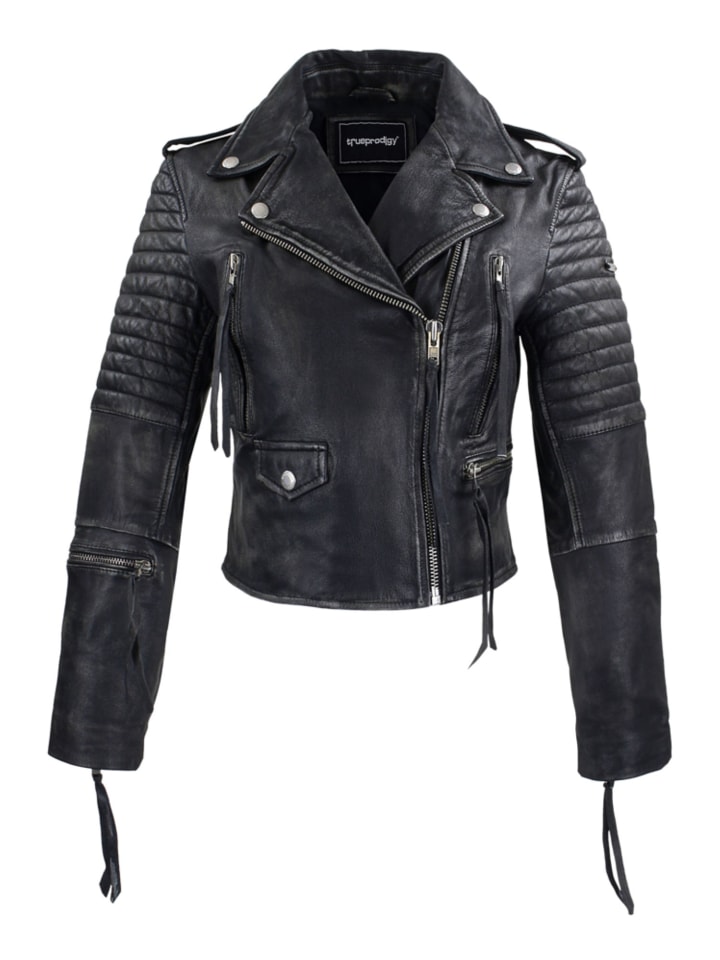 Lederjacke Avril in Schwarz