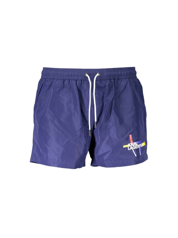 Blau Polyester Herren Bade Boxershorts