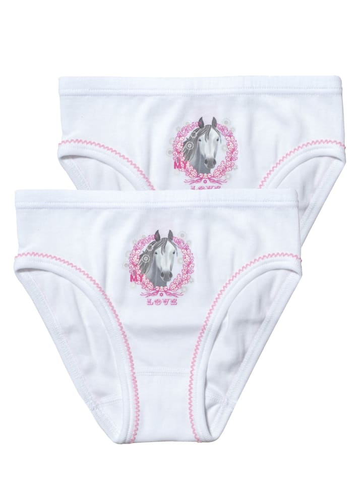 2er-Set: Bikini-Slip in weiß