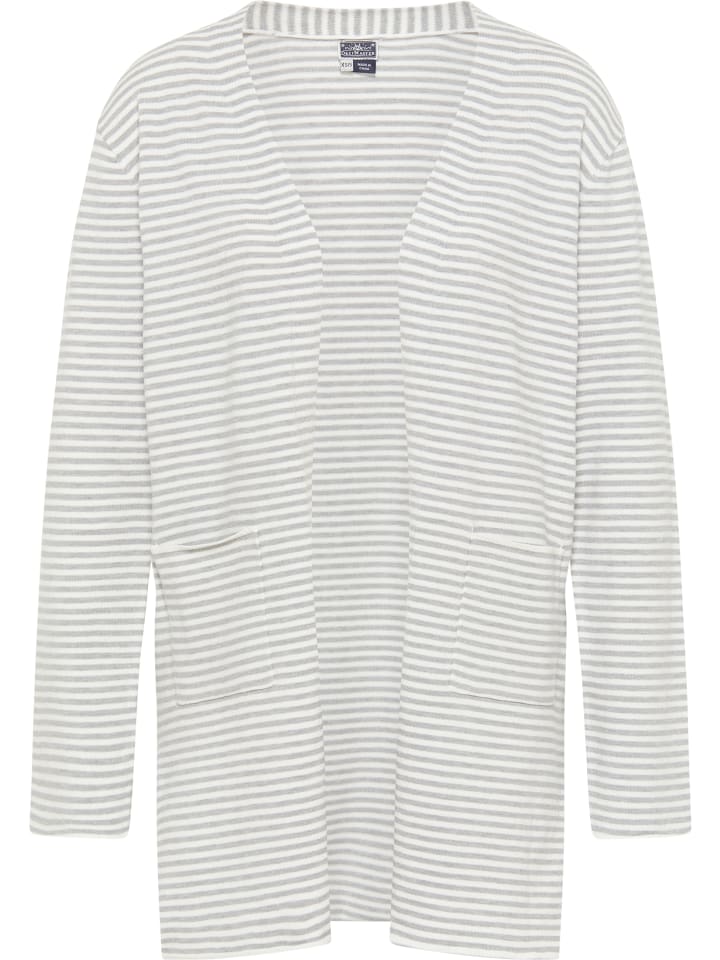 Damen Cardigan in Wollweiss Grau Melange