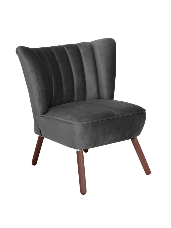 SESSEL Kadisha Bezug Samtvelours Buche nussbaum dunkel / anthrazit