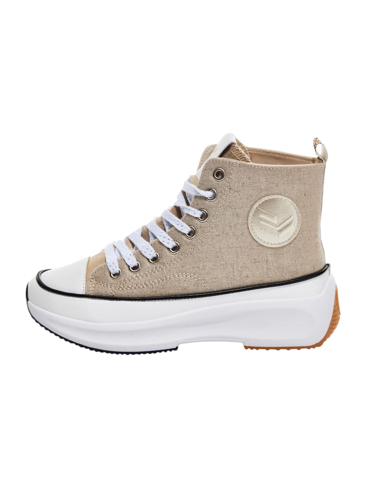 Christa – Schnür-Sneaker mit hohem Schaft Beige
