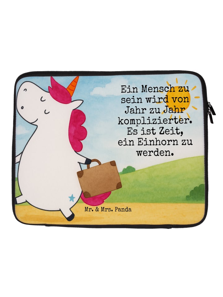 Laptop Schutzhülle Einhorn Koffer Design mit Sp... in Weiß