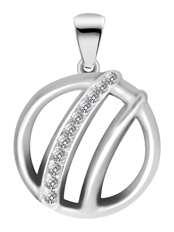 Damen Anhänger aus 925 Silber mit Zirkonia in silber