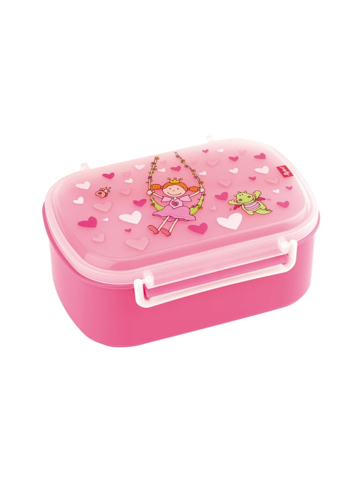 Brotdose Lunchbox mit Rohkostschälchen in rosa