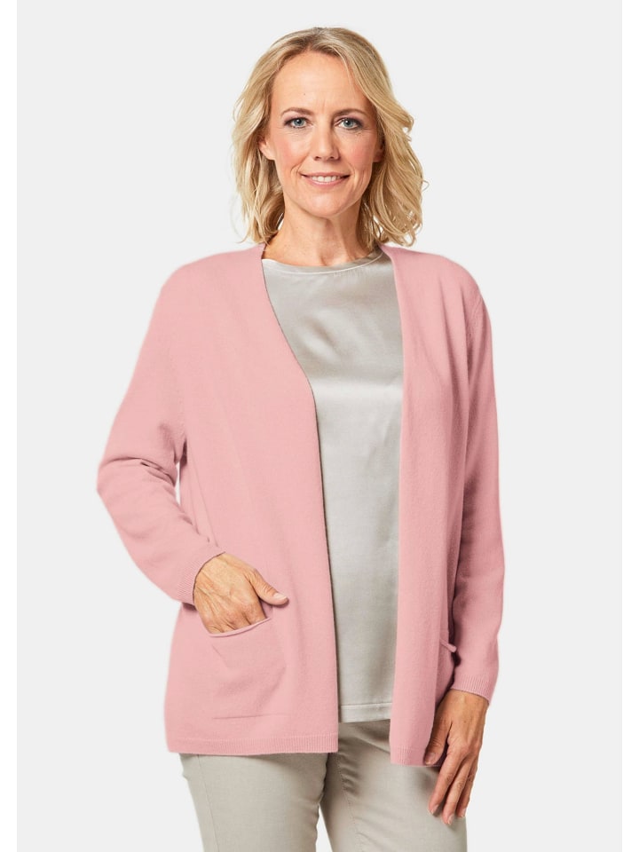 Kurzgröße: Cardigan in langer offener Form in puder