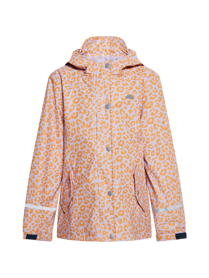 Mädchen Regenjacke in Pastelllavendel Orange Leo