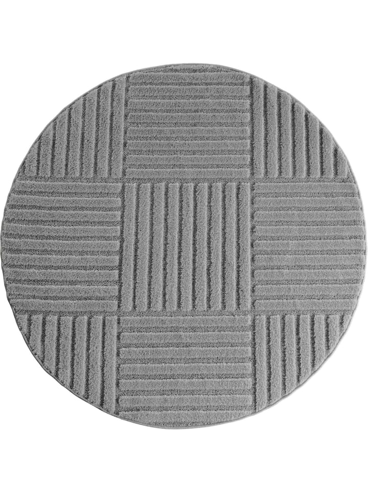 Kurzflor Teppich Art 1123 in Silber