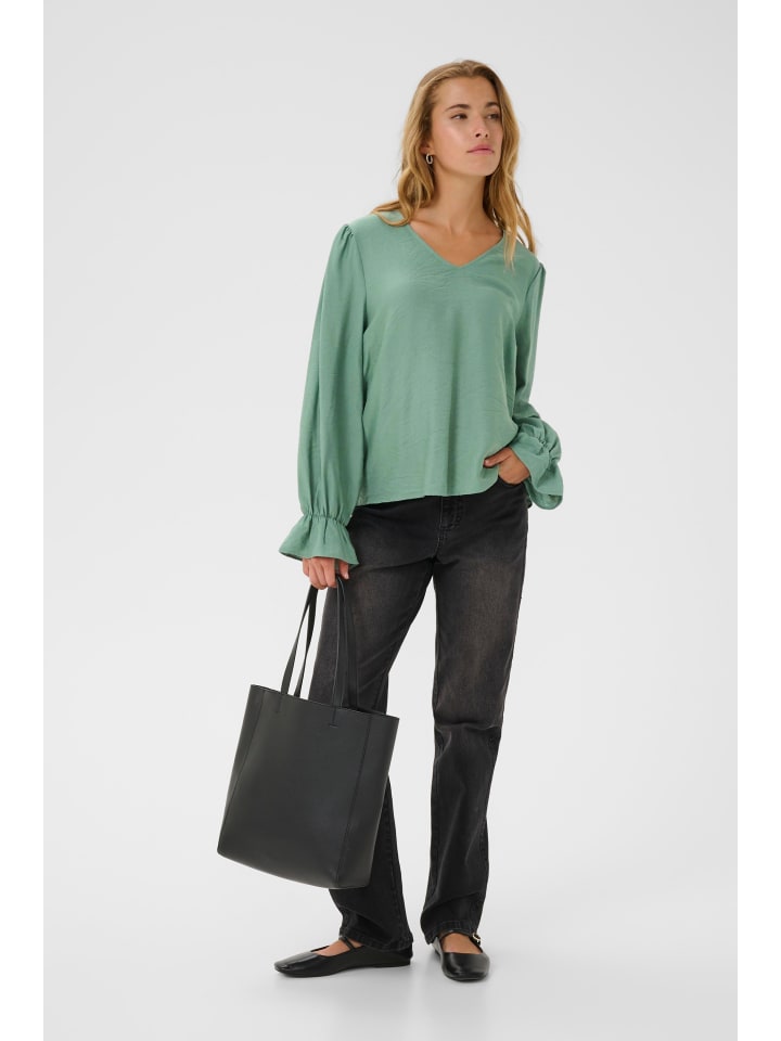 Langarm-Bluse KArea Regular fit in Sea Spray CC