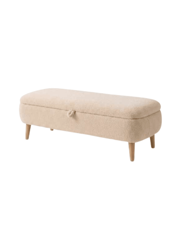 Aufbewahrungsbank BEN in Beige - (W)90 x (H)45 x (L)30 cm