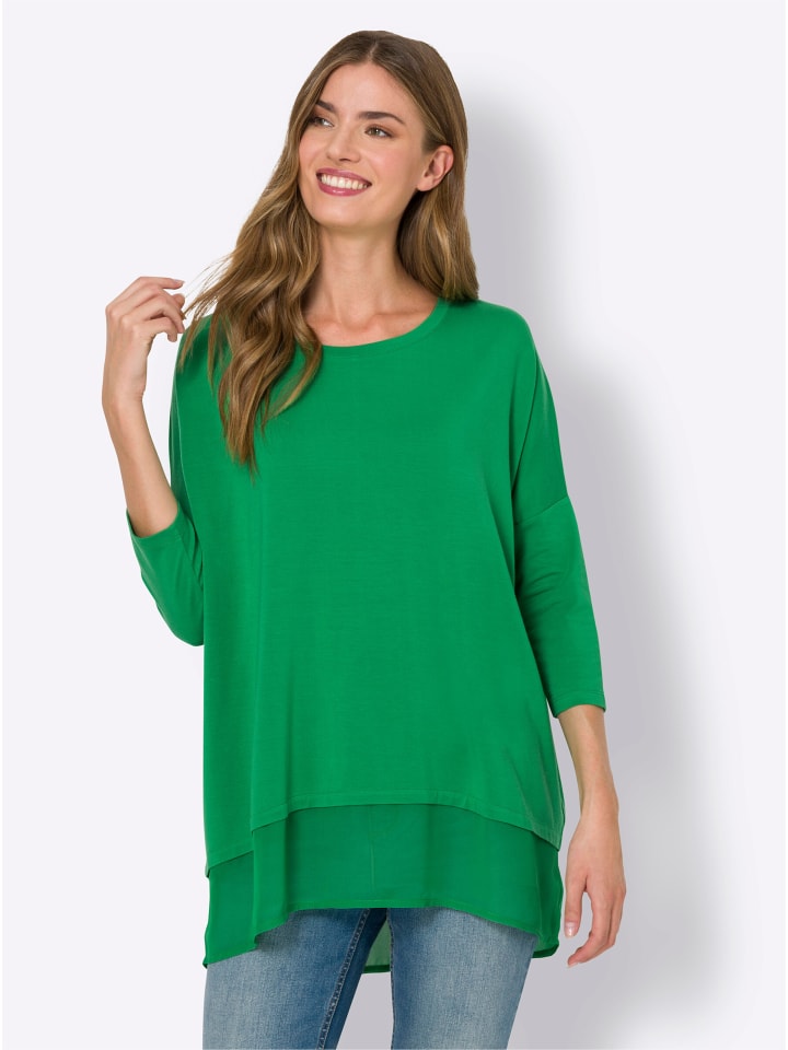 Oversized Shirt in grasgrün