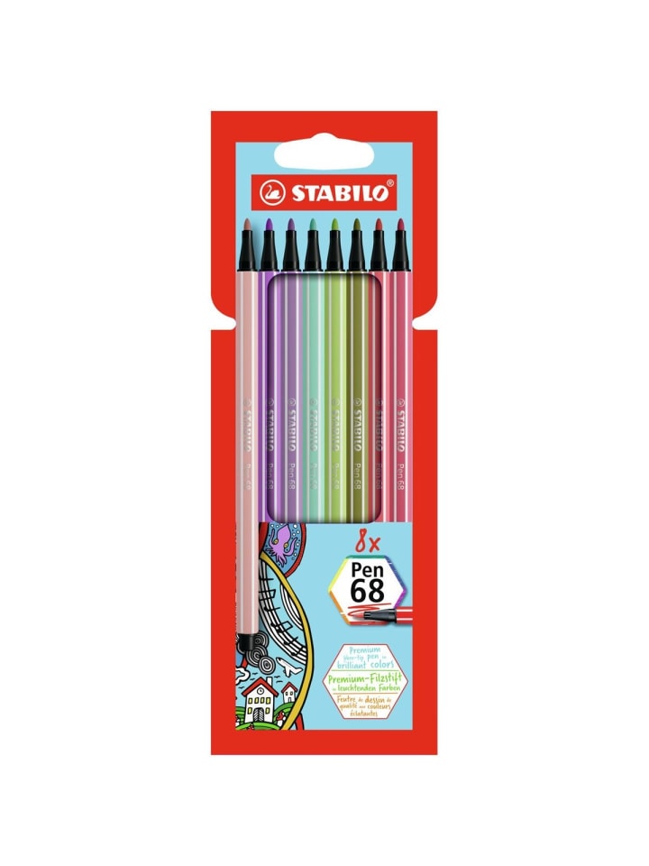 Premium-Filzstift Pen 68 Etui Packung mit 8 Stifte