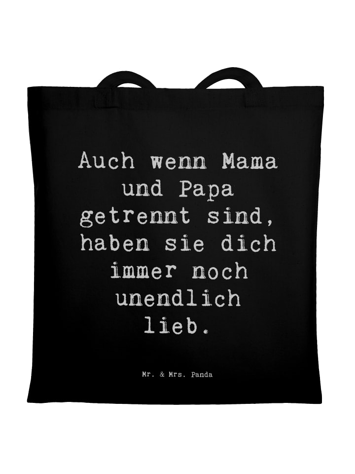 Jutebeutel Spruch Trennung von den Eltern mit S... in Schwarz