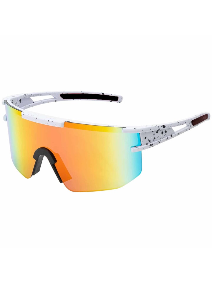 Herren Sonnenbrille in Weiß/Rot, Gelb, Blau - Rot