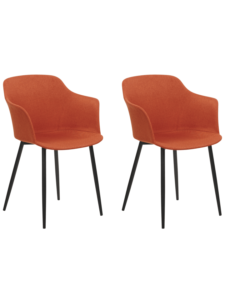2er-Set Esszimmerstuhl ELIM in Orange/Schwarz