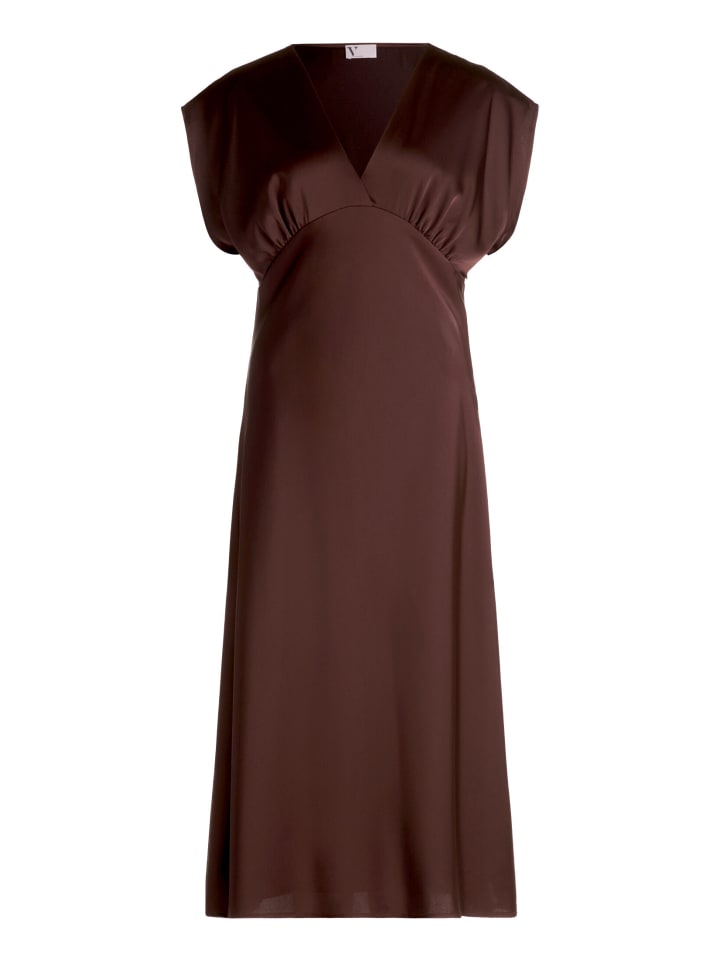 Abendkleid mit V-Ausschnitt in rostbraun
