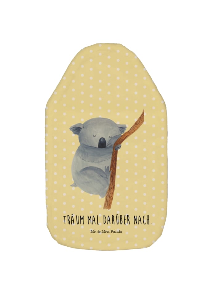 Bettflasche Koalabär mit Spruch in Gelb Pastell