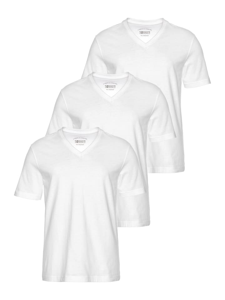 V-Shirt in weiß