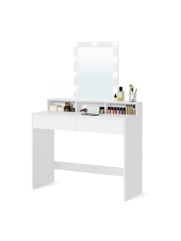 Schminktisch Kailyn in Weiß - (B)100 x (H)145 x (T)40 cm