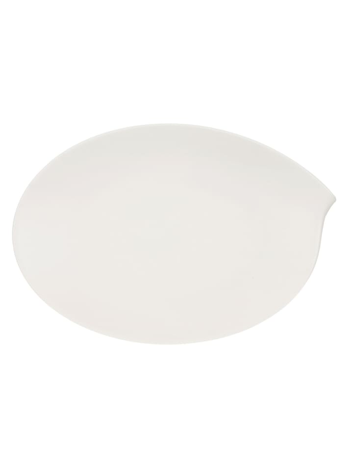 Platte oval Flow in Weiß 35 x 24 x 4 cm