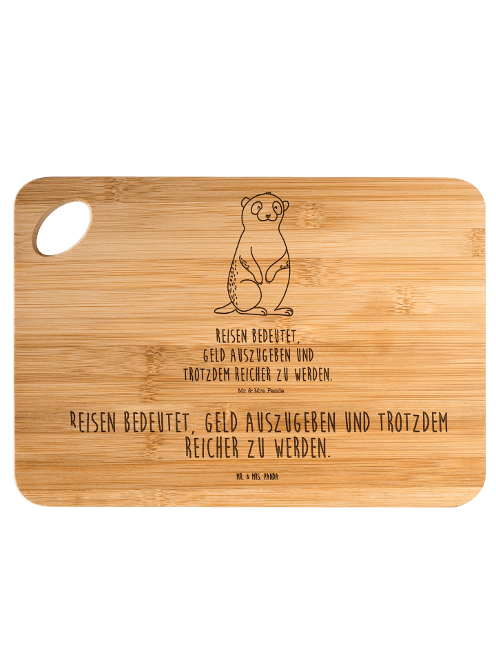Holzbrett Erdmännchen mit Spruch in Braun