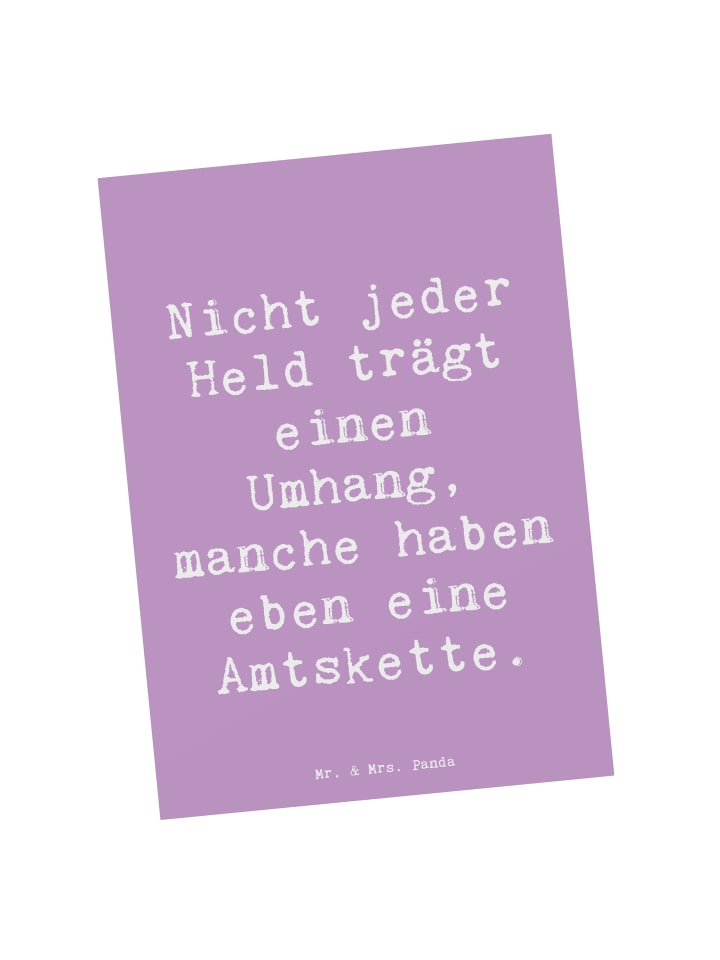 Postkarte Spruch Bürgermeister Held mit Spruch in Lavendeltraum