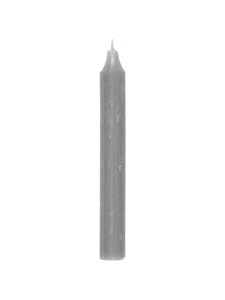 Rustikale Stabkerze 18 cm | Ø 2,2 cm in hellgrau