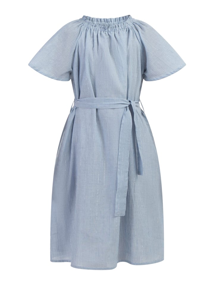 Mädchen Sommerkleid in Hellblaue Dünne Streifen
