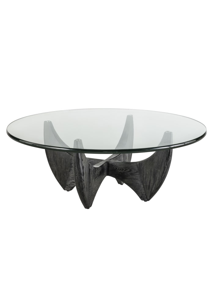 Runder HARPER in Schwarz - (W)100 x (H)35 x (L)100 cm