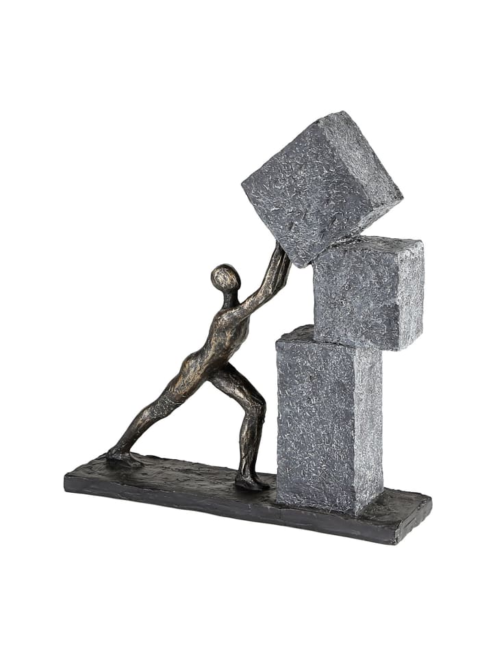 Skulptur Stacking bronzefarben, grau - (H) 30,5 cm