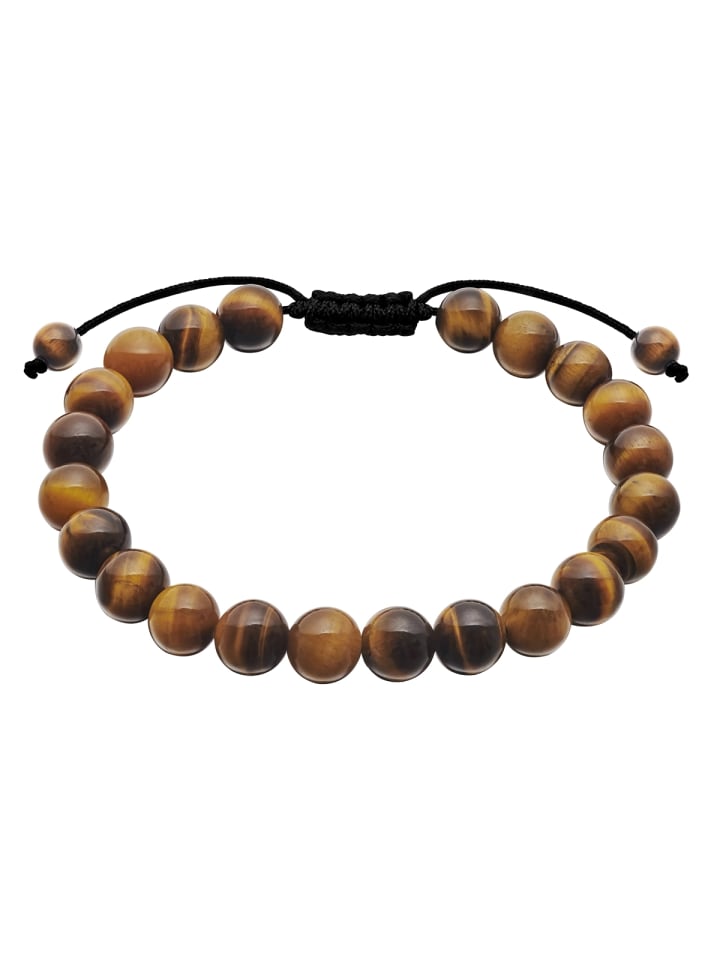 Armband aus Edelstahl mit Tigerauge in schwarz