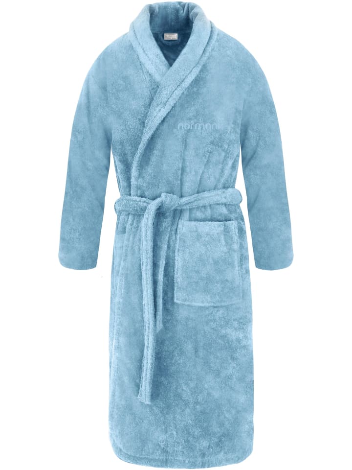 Unisex Baumwoll-Bademantel 450 g/m² Flee in Hellblau
