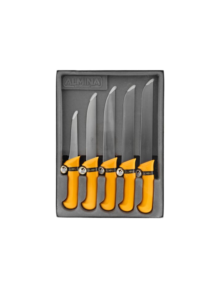 5-teiliges Messer-Set in Orange ideal zum Schneiden, Stechen in Orange