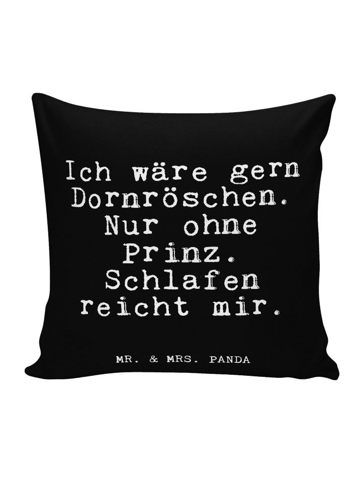 Kissen 40x40 Ich wäre gern Dornröschen.... mit ... in Schwarz