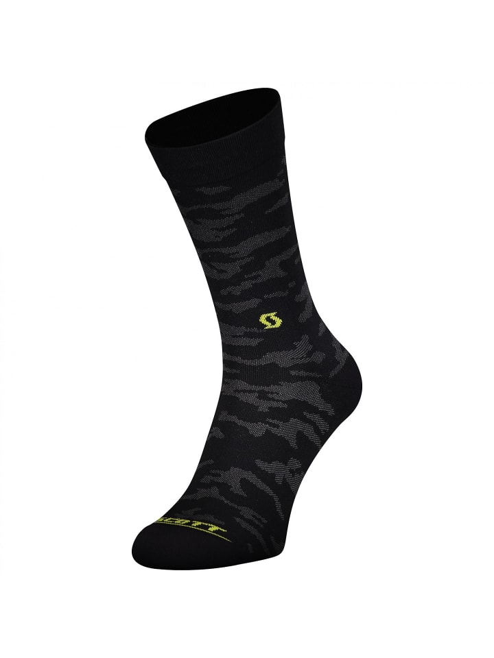 TRAIL CAMO CREW SOCK in Schwarz