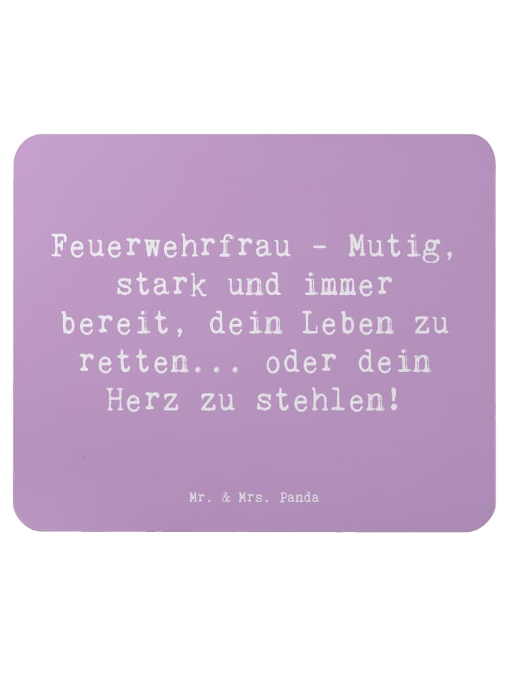 Maus Pad Spruch Feuerwehrfrau Heldin mit Spruch in Lavendeltraum