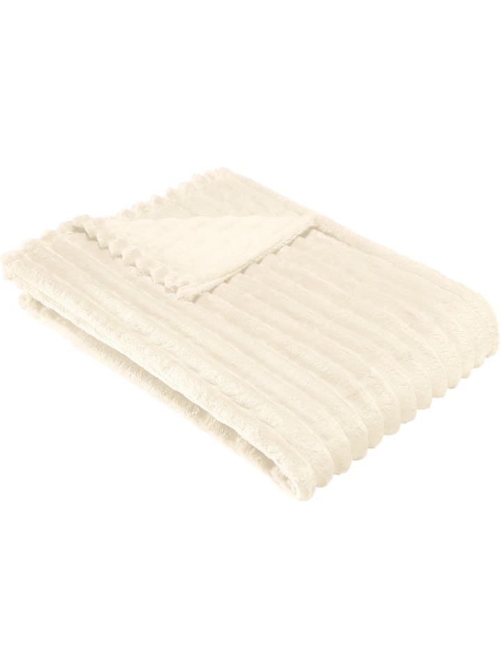 Fleece, Microfaser Wohndecke Aosta in wollweiß