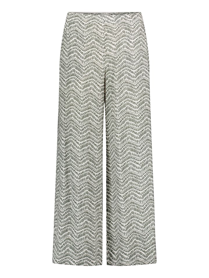 Palazzo-Hose mit Bindegürtel in Cream/Khaki