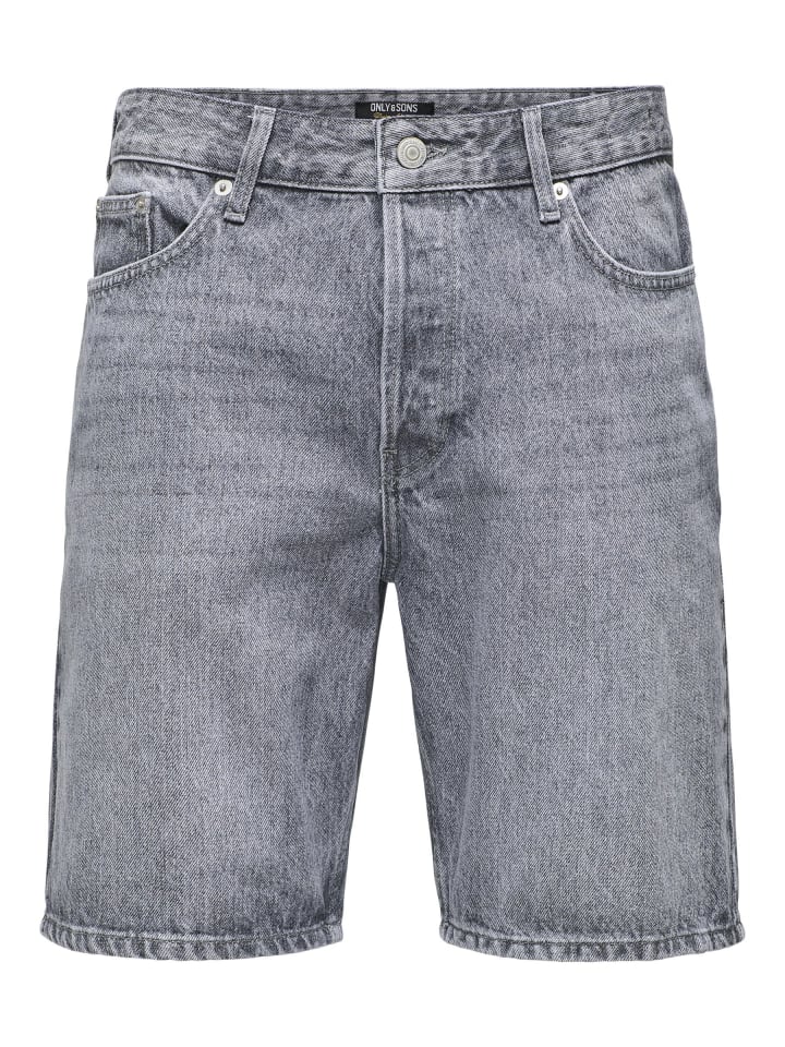 Jeans-Shorts in Medium Grey Denim