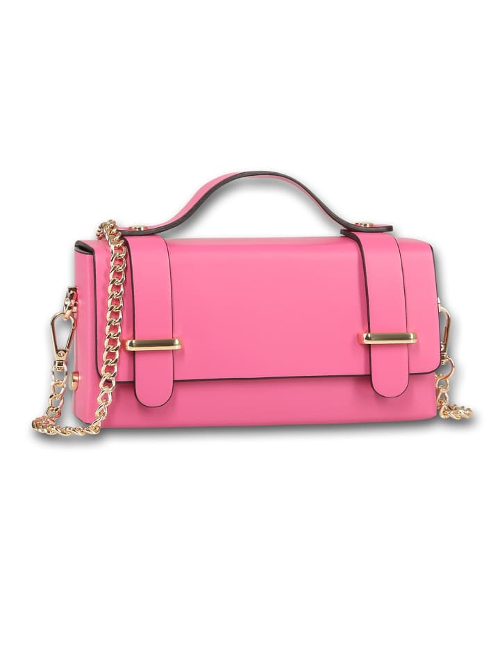 Leder Handtasche Toscanto Tasche fuchsia, rosa ca. 19cm