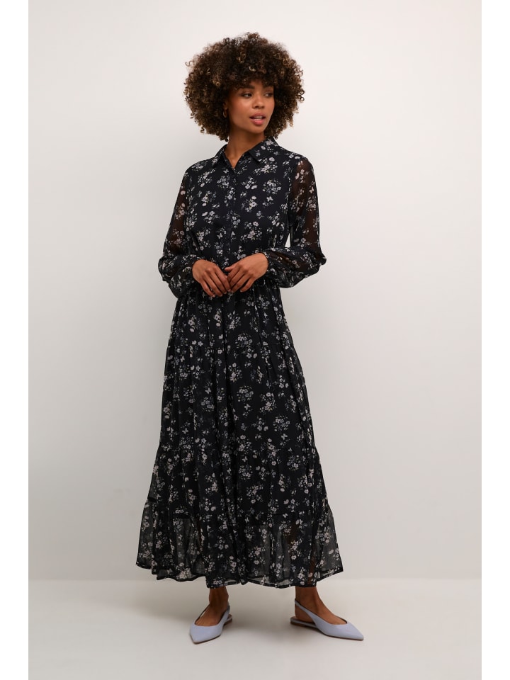 Kleid CRYuna A-shape in Black Ditsy Flower