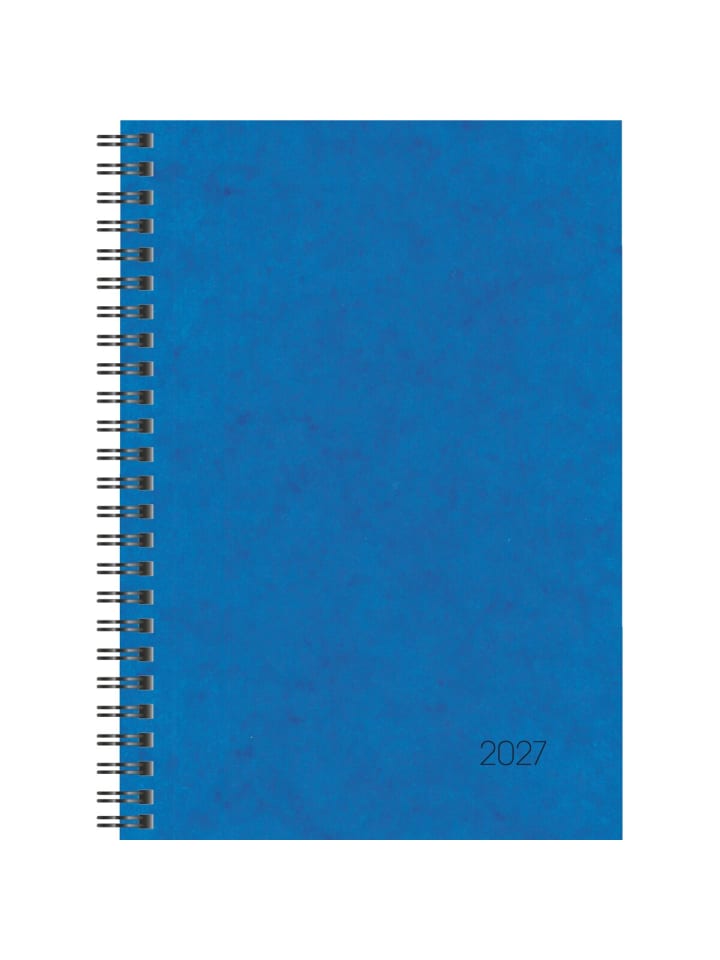Buchkalender 796 A5 1 Woche/2 Seiten Karton-Einband blau 2027
