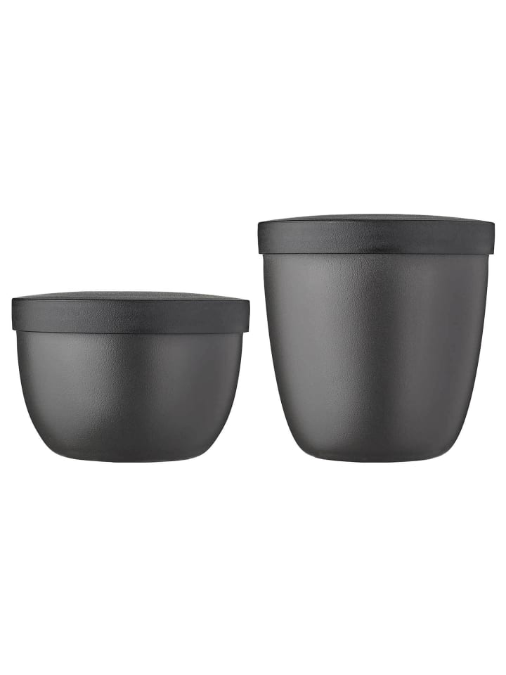 2er Set Snackpots Ellipse in 350 & 500 ml in Nordic Black