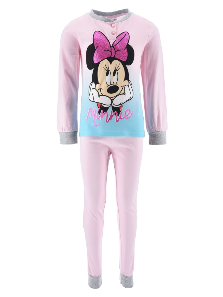 2tlg. Outfit: Schlafanzug Langarmshirt und Hose in Rosa