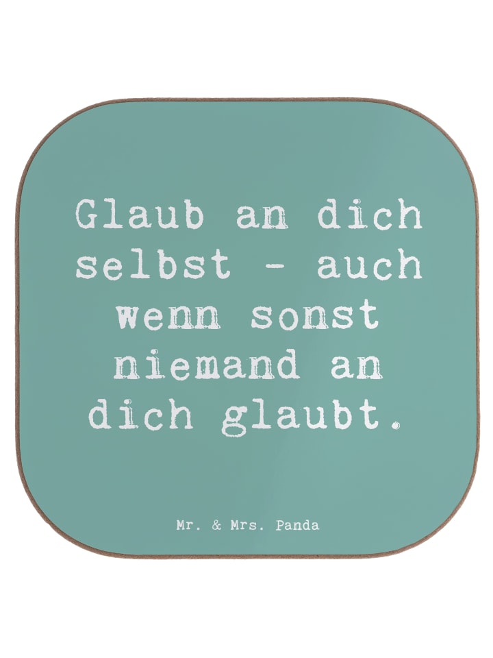 Untersetzer Glas Spruch Glaube an dich selbst m... in Meeresbrise