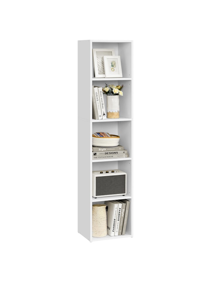 Bücherregal Custos in Wolkenweiß - (B)30.2 x (H)134.2 x (T)24 cm
