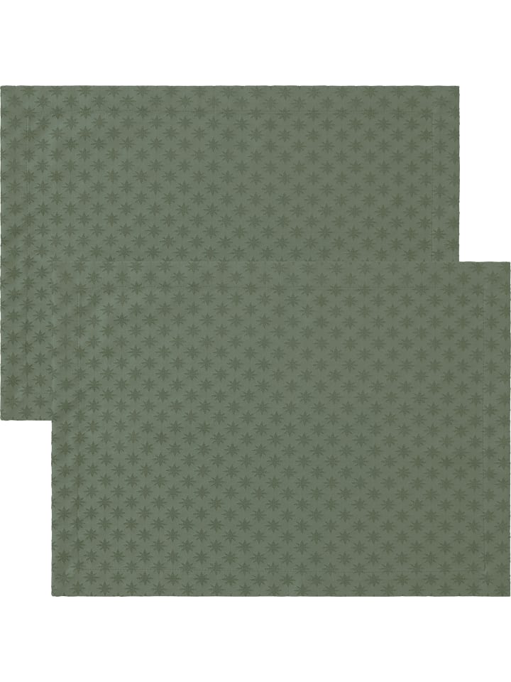 Jacquard, Baumwollmischung Tischset 2er-Pack Denia in oliv